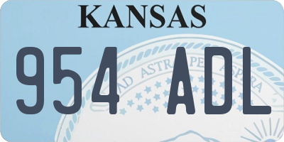 KS license plate 954ADL