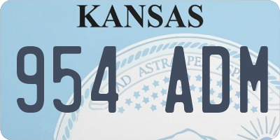 KS license plate 954ADM