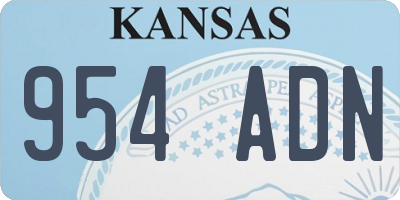 KS license plate 954ADN