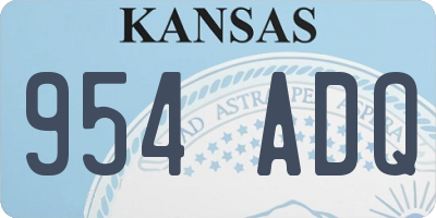 KS license plate 954ADQ