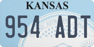 KS license plate 954ADT