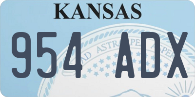 KS license plate 954ADX