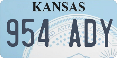 KS license plate 954ADY