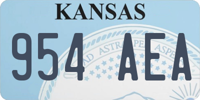 KS license plate 954AEA