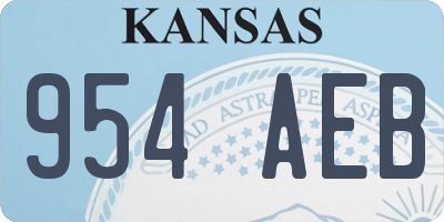 KS license plate 954AEB