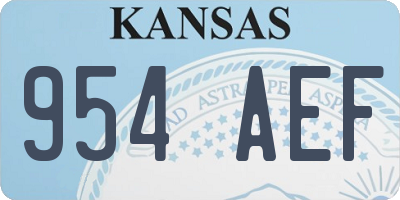 KS license plate 954AEF