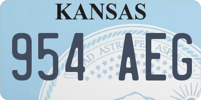 KS license plate 954AEG