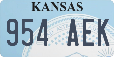 KS license plate 954AEK