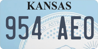 KS license plate 954AEO