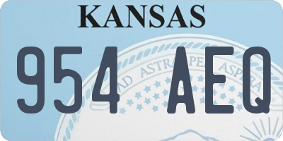 KS license plate 954AEQ
