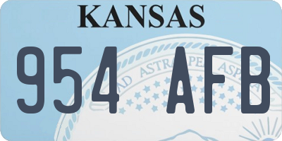 KS license plate 954AFB