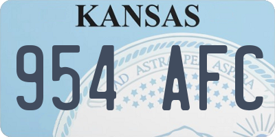 KS license plate 954AFC