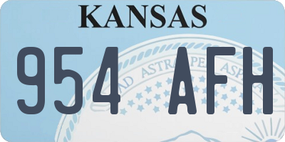 KS license plate 954AFH