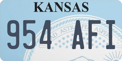 KS license plate 954AFI