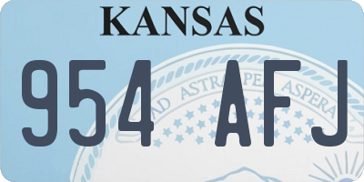 KS license plate 954AFJ