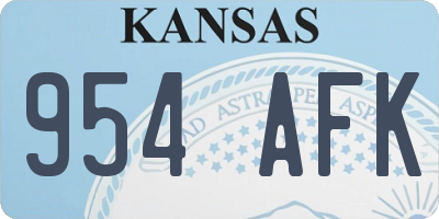 KS license plate 954AFK