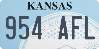 KS license plate 954AFL