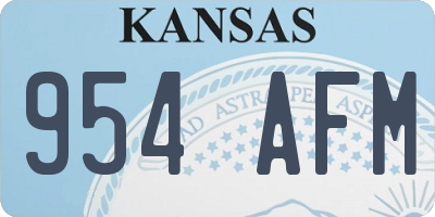 KS license plate 954AFM