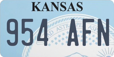 KS license plate 954AFN