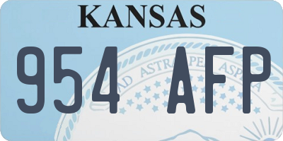 KS license plate 954AFP