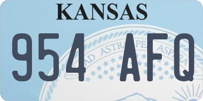 KS license plate 954AFQ