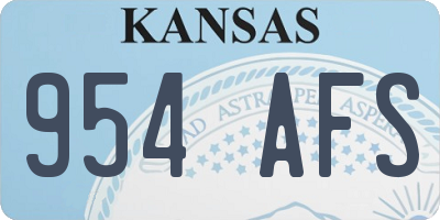 KS license plate 954AFS
