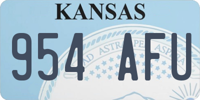 KS license plate 954AFU