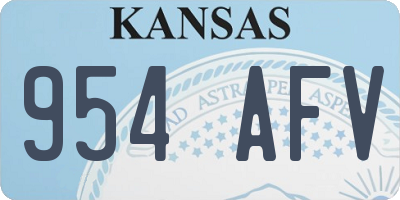 KS license plate 954AFV