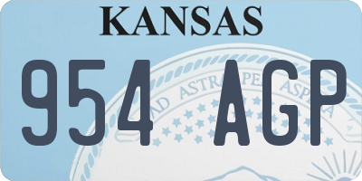 KS license plate 954AGP