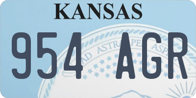 KS license plate 954AGR