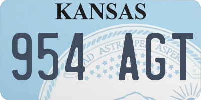 KS license plate 954AGT