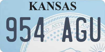 KS license plate 954AGU