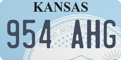 KS license plate 954AHG