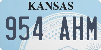 KS license plate 954AHM