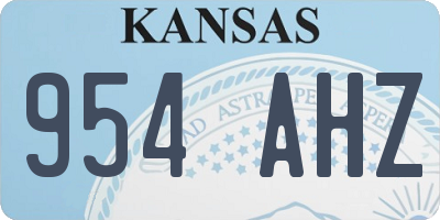KS license plate 954AHZ