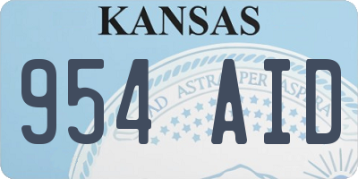 KS license plate 954AID