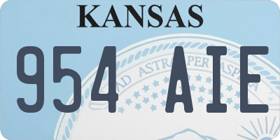 KS license plate 954AIE