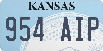 KS license plate 954AIP