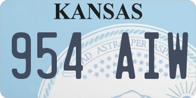 KS license plate 954AIW