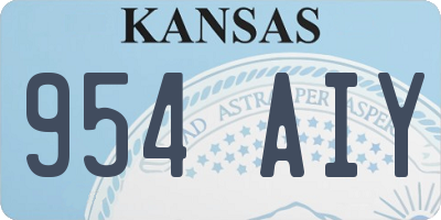 KS license plate 954AIY