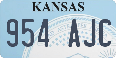 KS license plate 954AJC