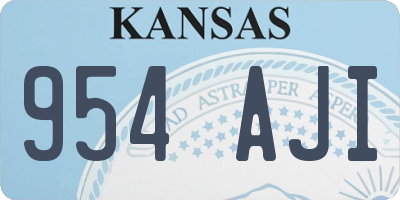 KS license plate 954AJI