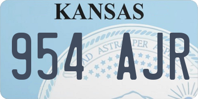 KS license plate 954AJR