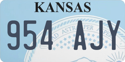 KS license plate 954AJY