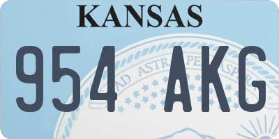 KS license plate 954AKG