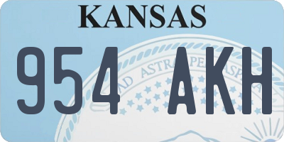 KS license plate 954AKH