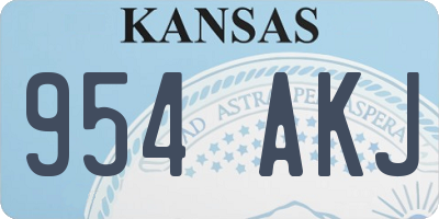 KS license plate 954AKJ