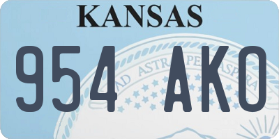 KS license plate 954AKO