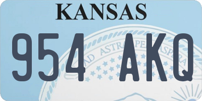 KS license plate 954AKQ