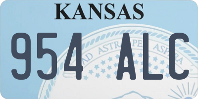KS license plate 954ALC